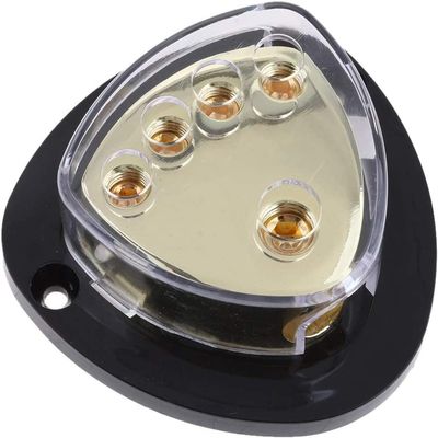 1 IN 4 OUT GROUND DISTRIBUTION BLOCK 1/0 GAUGE 4 AWG 12-VOLT. GETWIREDUSA FX112