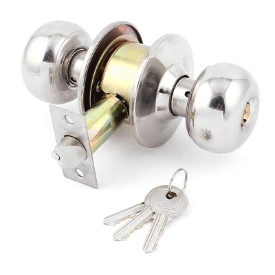 uxcell Bedroom Metal Push-Button Keyed Oval Handle Door Knob Lock Set Lockset