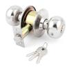 uxcell Bedroom Metal Push-Button Keyed Oval Handle Door Knob Lock Set Lockset view 1