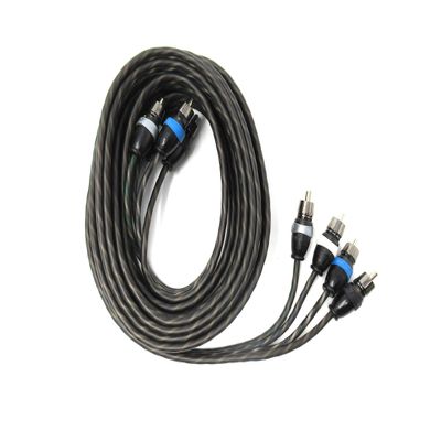Sky High Car Audio 4 Channel Twisted 18 ft RCA Cables Coated 18' OFC