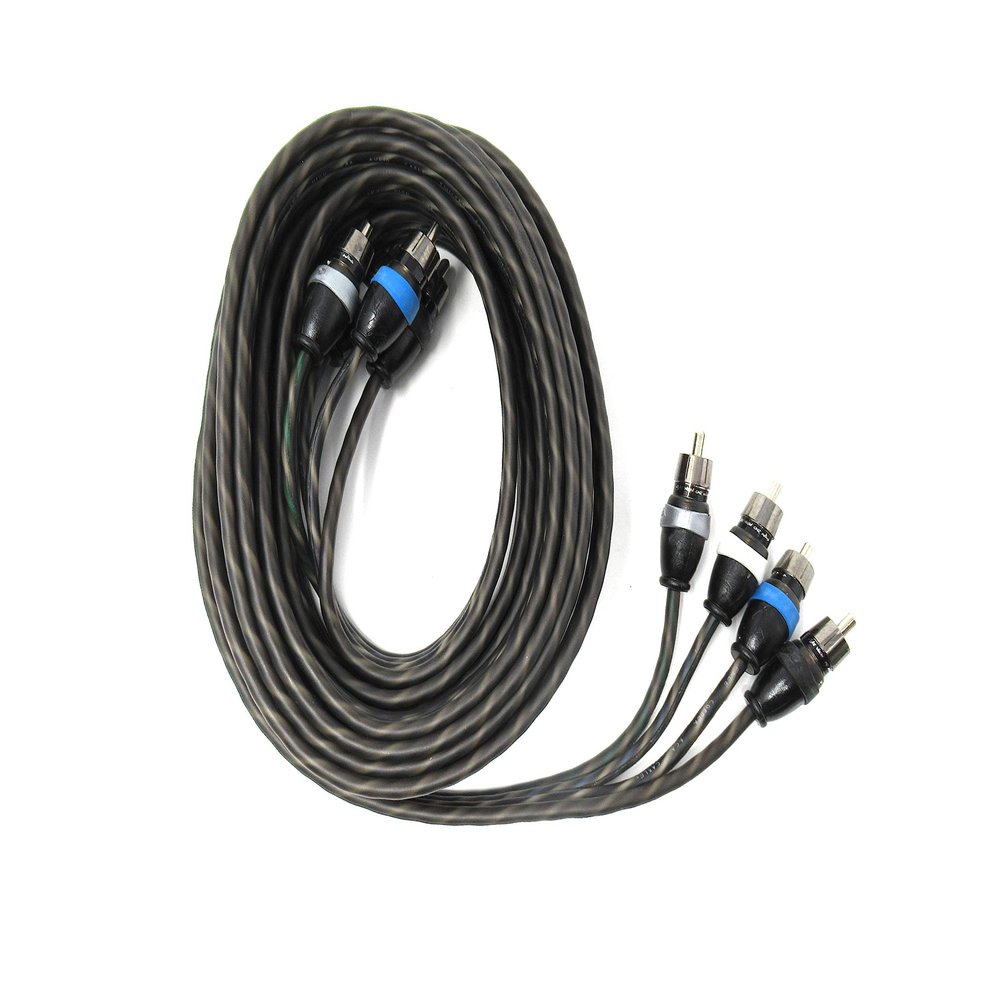 Sky High Car Audio 4 Channel Twisted 18 ft RCA Cables Coated 18' OFC