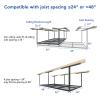 FLEXIMOUNTS 4x8 Overhead Garage Storage Rack, Adjustable Organization System, Heavy-Duty Metal Ceiling Racks, 750lbs Weight Capacity, Black, Classic Series view 4