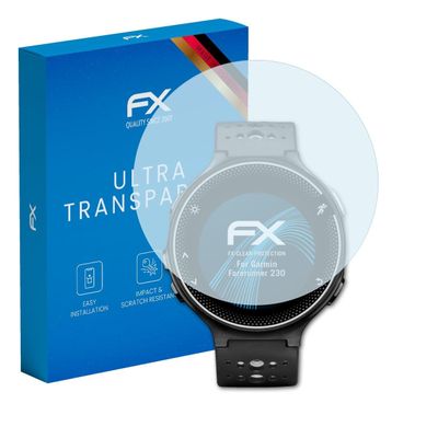 atFoliX Screen Protection Film compatible with Garmin Forerunner 230 Screen Protector, ultra-clear FX Protective Film (3X)