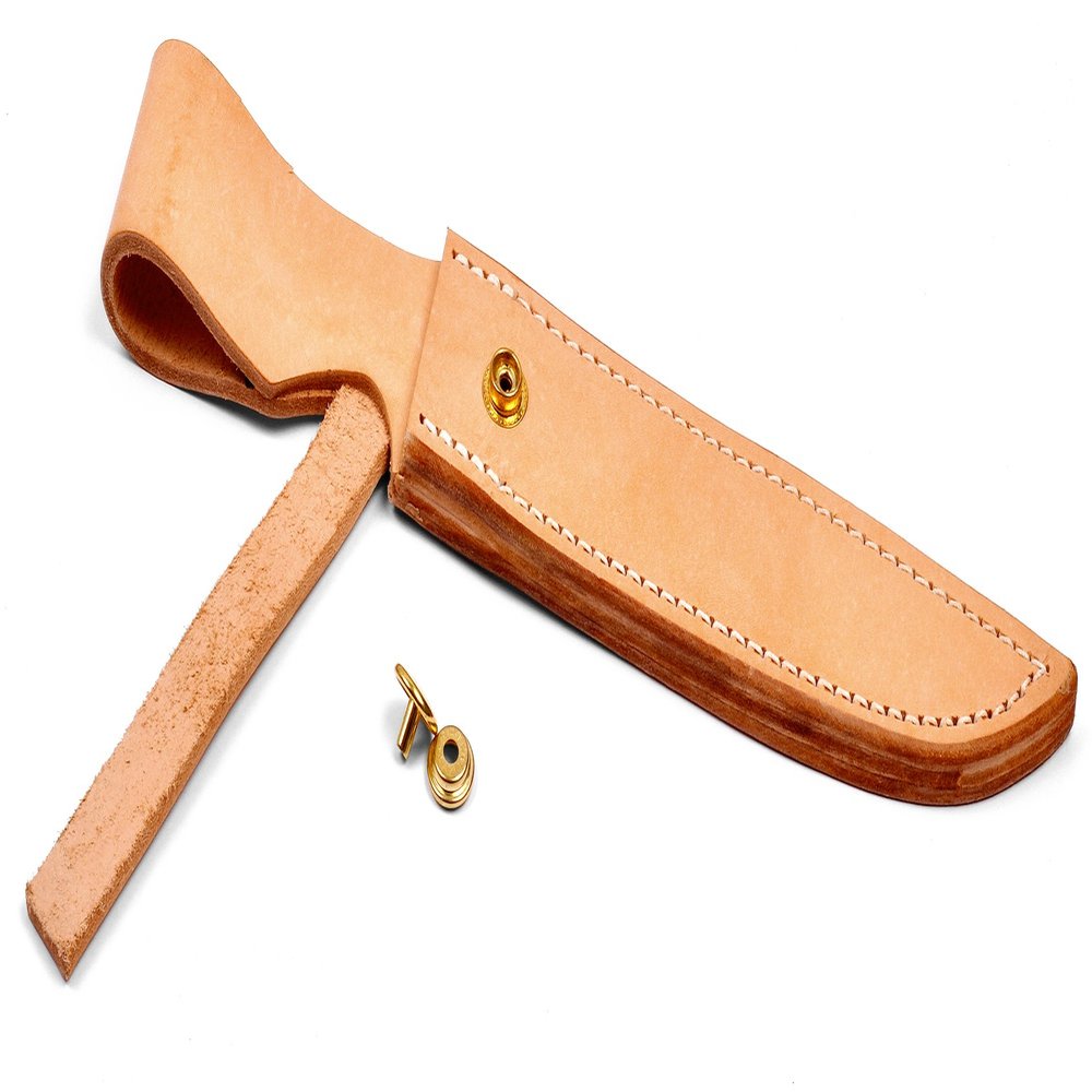 Natural Leather Knife Sheath with Brass Clasp SHE19