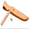 Natural Leather Knife Sheath with Brass Clasp SHE19 view 1