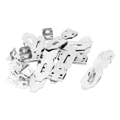 uxcell Door Safety Lock 3.5" Metal Padlock Hasp Staple Silver Tone 10pcs