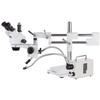 AmScope SM-4TZ-30WY 3.5X-90X Zoom Stereo Trinocular Microscope on Dual-Arm Boom Stand with Dual-Arm LED Fiber Optic Light view 1
