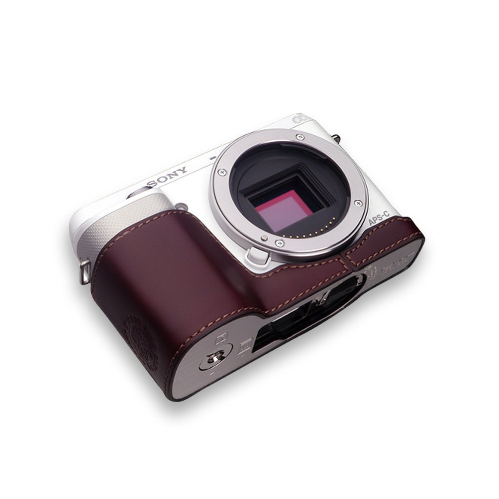 GARIZ Sony NEX-F3 for This Leather Camera case XS-CHNEXF3BR Brown
