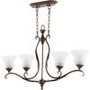Quorum 6572-4-39 Leaf, Flower, Fruit Four Light Island Pendant from Flora Collection in Copper Finish, 37.50 inches view 1