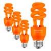 SLEEKLIGHTING 13 Watt Orange Spiral CFL Light Bulb - UL Approved- General Purpose Spiral CFL Orange Light Bulbs - 120 Volt, E26 Medium Base. (Pack of 4) view 1