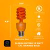 SLEEKLIGHTING 13 Watt Orange Spiral CFL Light Bulb - UL Approved- General Purpose Spiral CFL Orange Light Bulbs - 120 Volt, E26 Medium Base. (Pack of 4) view 3