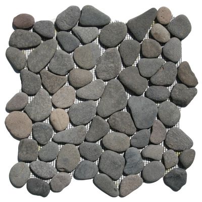 CNK Tile Island Grey Stone Mosaic Tile - 12" x 12" Polished Natural Stone for Kitchen Backsplash Bathroom Shower Floors Wall Decor & More - Durable Moisture-Resistant Easy Maintenance - Pack of 1
