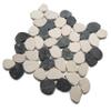 CNK Tile Black and White Sliced Pebble Tile 12" x 12" Polished Natural Stone with Mesh Backing for Bathroom Shower Floor Backsplash Patio Durable Weather-Resistant Easy to Install Pack of 1 view 1