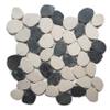CNK Tile Black and White Sliced Pebble Tile 12" x 12" Polished Natural Stone with Mesh Backing for Bathroom Shower Floor Backsplash Patio Durable Weather-Resistant Easy to Install Pack of 1 view 3