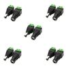 LitaElek 5.5mm x 2.1mm DC Barrel Jack Connector - 12V/5V-24V Adapter with Female Socket & Male Plug - DIY DC Terminal Connector for CCTV Camera, LED Strip Light & More (5 Female + 5 Male) view 1