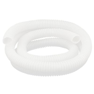 uxcell 1.5 M 16 x 19 mm Plastic Corrugated Conduit Tube for Garden,Office White