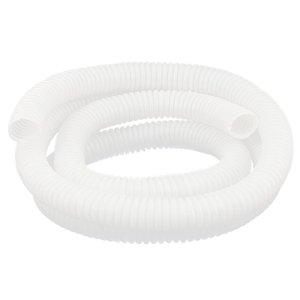 uxcell 1.5 M 16 x 19 mm Plastic Corrugated Conduit Tube for Garden,Office White