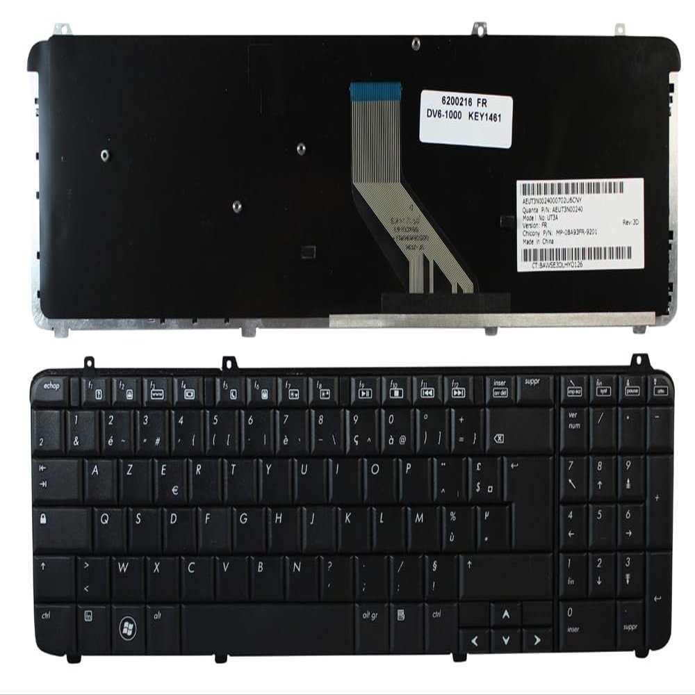 Power4Laptops French Layout Black Replacement Laptop Keyboard Compatible with HP Pavilion DV6-2002AU