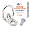 D Ring Picture Hangers with Screws - 100 Pack - Bulk D Rings - Pro Quality Hangers, Picture Hanging Hardware, Dring, Small D Ring Picture Hangers - Picture Hang Solutions. view 1