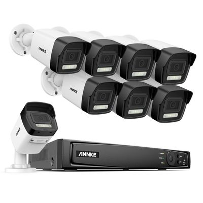 ANNKE 4K Surveillance Camera System, 8CH H.265+ NVR for 24/7 Recording, 8X 8MP PoE IP Camera with Mic, Smart Dual Light, Human&Vehicle Detection, Color Night Vision, IP67 Waterproof (No HDD)