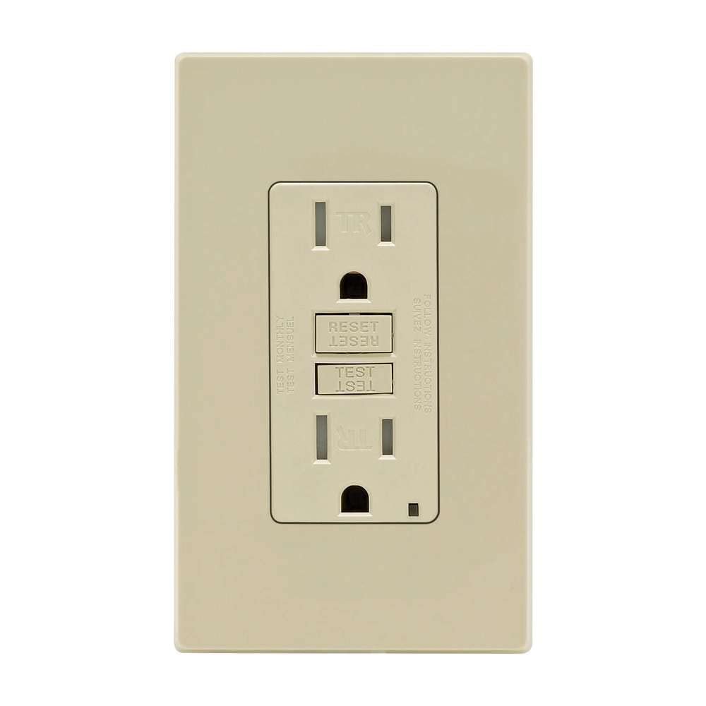 Leviton Smartlockpro Gfci Outlet 15A 125V Ivory Nema 5-15R