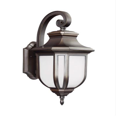 Generation Lighting 8736301-71 Transitional One Light Outdoor Wall Lantern from Seagull - Childress Collection in Bronze/Dark Finish, 1-Light, cETL Listed, Safety Rated for Wet Locations