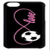 Soccer Girl Pink Infinity Black case cover Hard Plastic for ipod Touch 6 by Cases4U (Tm) view 1