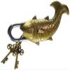 Antique Style Fish Type Padlock - Lock with Key - Brass Made - Padlock view 1