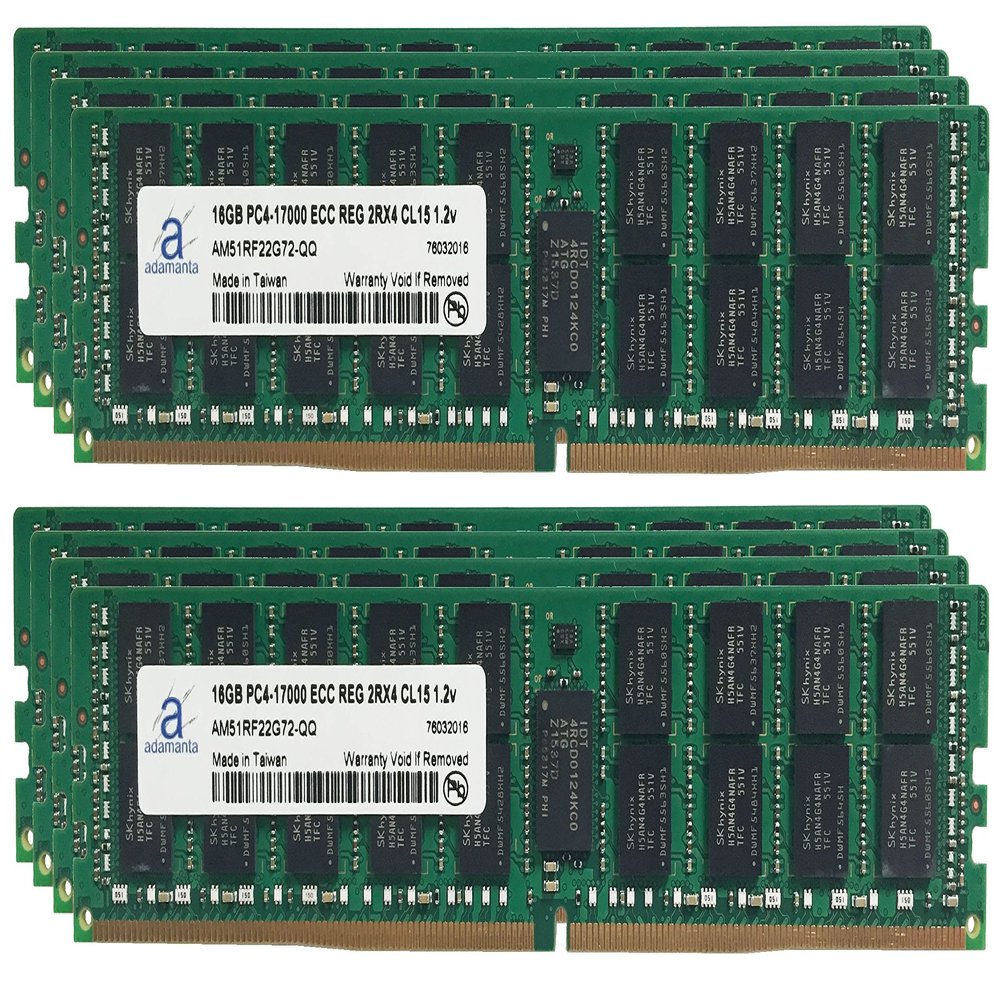 Adamanta 128GB (8x16GB) Server Memory Upgrade Compatible for HP Proliant XL750f G9 DDR4 2133MHz PC4-17000 ECC Registered Chip 2Rx4 CL15 1.2v DRAM RAM