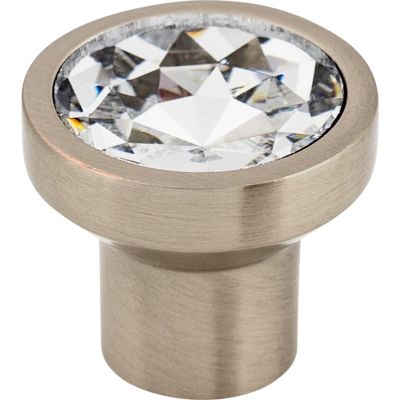 Top Knobs Wentworth Crystal 13/16" Diameter Round Knob Brushed Satin Nickel
