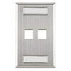HellermannTyton FPIDUAL-SS Flush Mount 2 Port Faceplate with ID Windows, Stainless Steel,1/pkg view 1
