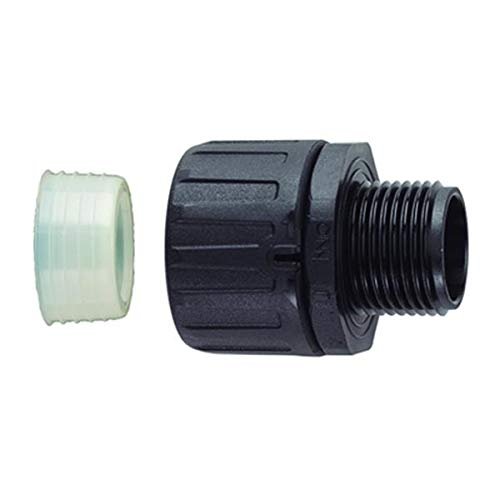 166-90123 - Conduit Connector, HelaGuard, Straight, 1-1/2 ", Nylon 6.6 (Polyamide 6.6), Black, 67 mm, IP68
