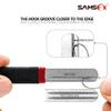 SAMSFX Fishing Hook Sharpener Hook File Portable Grinding Tool with Double Sided Fine and Medium Grit Fly Fishing Tools, 4inch (Black & Red Handle) view 3