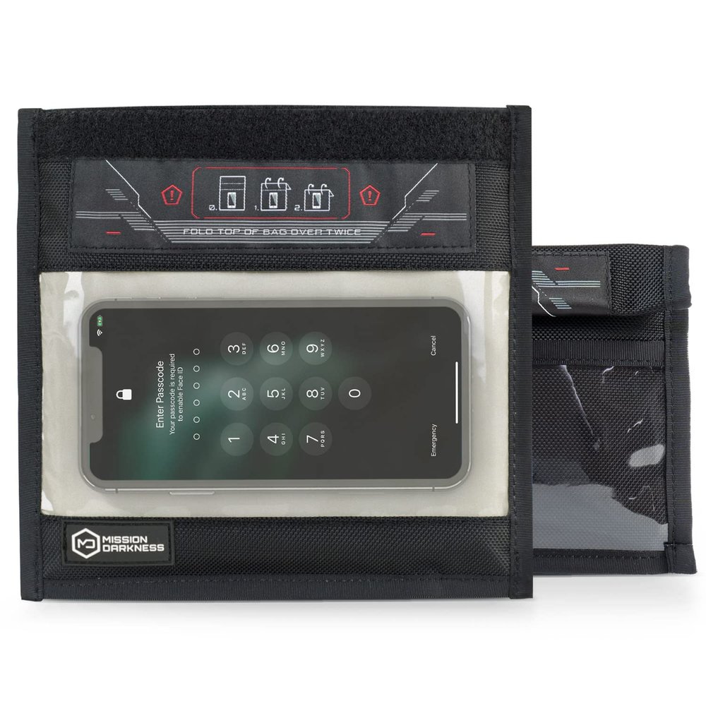 Mission Darkness Window Faraday Bag for Phones // Device Shielding for Law Enforcement, Military, Executive Privacy, Travel & Data Security, Anti-Hacking & Anti-Tracking Assurance