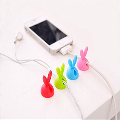 Magik Lots of Cable Clip Desk Tidy Wire Drop Lead USB Charger Cord Holder Secure Table (Rabbit Drop, 6X)