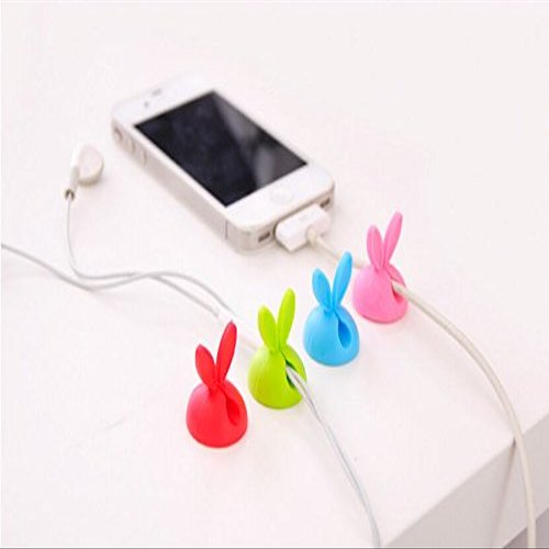 Magik Lots of Cable Clip Desk Tidy Wire Drop Lead USB Charger Cord Holder Secure Table (Rabbit Drop, 6X)