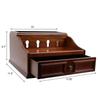 Decorebay Pecan Brown Wooden Multi-Device Charging Station and Valet view 3