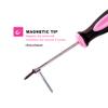Pink Power Magnetic Screwdriver Set - 6 Piece Phillips Head and Flat Head Hand Pink Tool Set for Women & Ladies - Insulated Screwdriver Kit with Magnetic Tip - Screw Drivers Set view 3
