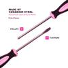 Pink Power Magnetic Screwdriver Set - 6 Piece Phillips Head and Flat Head Hand Pink Tool Set for Women & Ladies - Insulated Screwdriver Kit with Magnetic Tip - Screw Drivers Set view 4