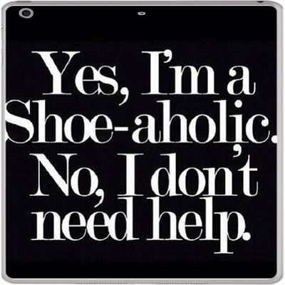 Funny Shopper Shoe-Aholic Shoes Vinyl Decal Sticker Skin by Debbie's Designs for iPad Air