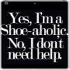 Funny Shopper Shoe-Aholic Shoes Vinyl Decal Sticker Skin by Debbie's Designs for iPad Air view 1