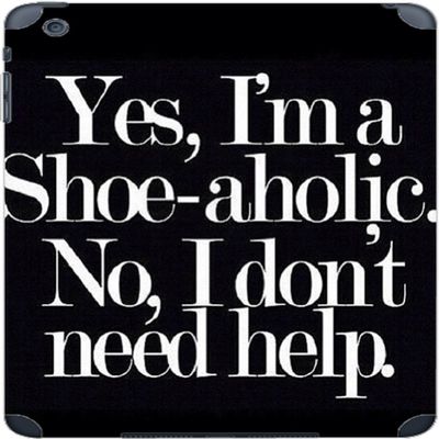 Funny Shopper Shoe-Aholic Shoes Vinyl Decal Sticker Skin by Debbie's Designs for iPad Mini (1st & 2nd Gen)