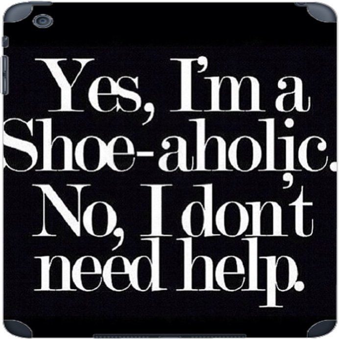 Funny Shopper Shoe-Aholic Shoes Vinyl Decal Sticker Skin by Debbie's Designs for iPad Mini (1st & 2nd Gen)