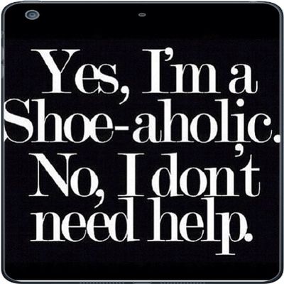 Funny Shopper Shoe-Aholic Shoes Vinyl Decal Sticker Skin by Debbie's Designs for iPad Mini 3