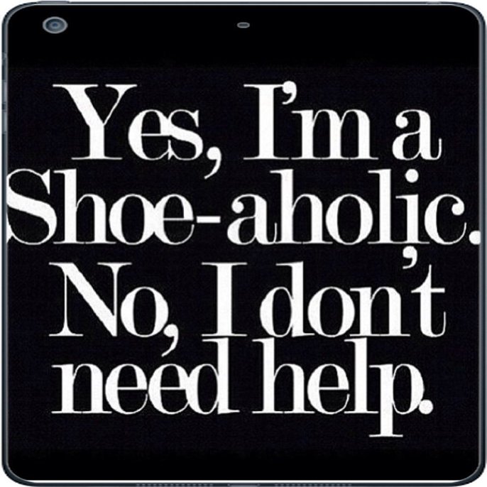 Funny Shopper Shoe-Aholic Shoes Vinyl Decal Sticker Skin by Debbie's Designs for iPad Mini 3
