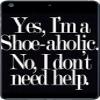 Funny Shopper Shoe-Aholic Shoes Vinyl Decal Sticker Skin by Debbie's Designs for iPad Mini 3 view 1