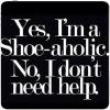 Funny Shopper Shoe-Aholic Shoes Vinyl Decal Sticker Skin by Debbie's Designs for iPad view 1