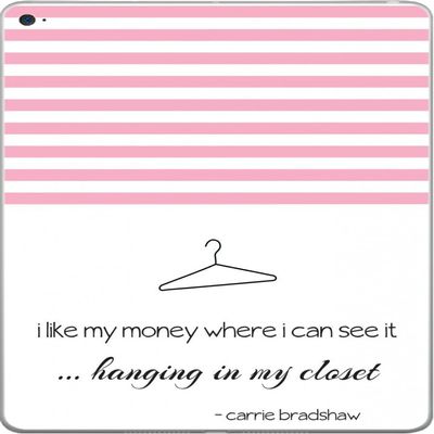 Famous Sex in The City Quote I Like My Money Hanging Where I can See it in The Closet Vinyl Decal Sticker Skin by Debbie's Designs for iPad Air 2