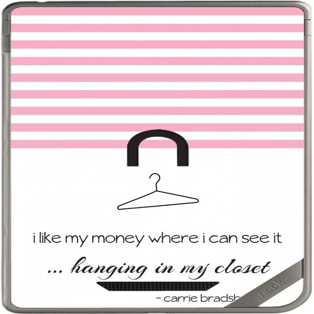 Famous Sex in The City Quote I Like My Money Hanging Where I can See it in The Closet Vinyl Decal Sticker Skin by Debbie's Designs for Nook Color & Nook Tablet by Barnes and Noble