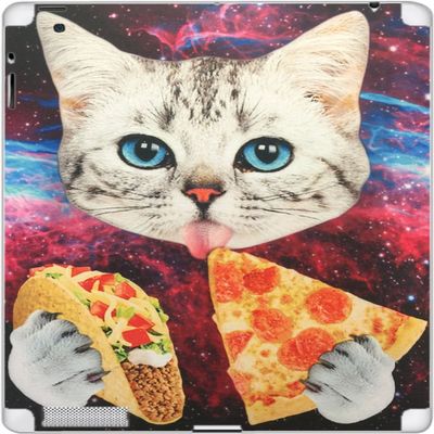 Junk Food Kitty Fast Food Cat Vinyl Decal Sticker Skin by Debbie's Designs for iPad 2